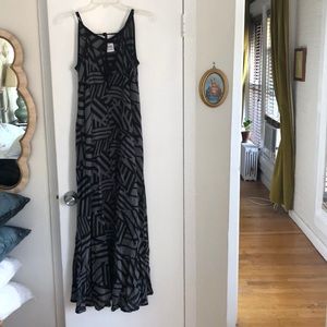 Striped halter/tie-neck maxi dress